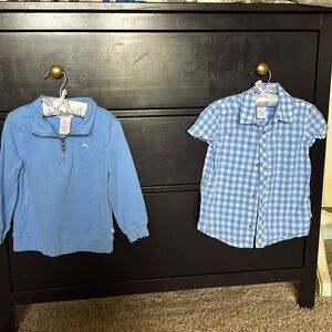 Tommy Bahamas boys 4T blue and white set.